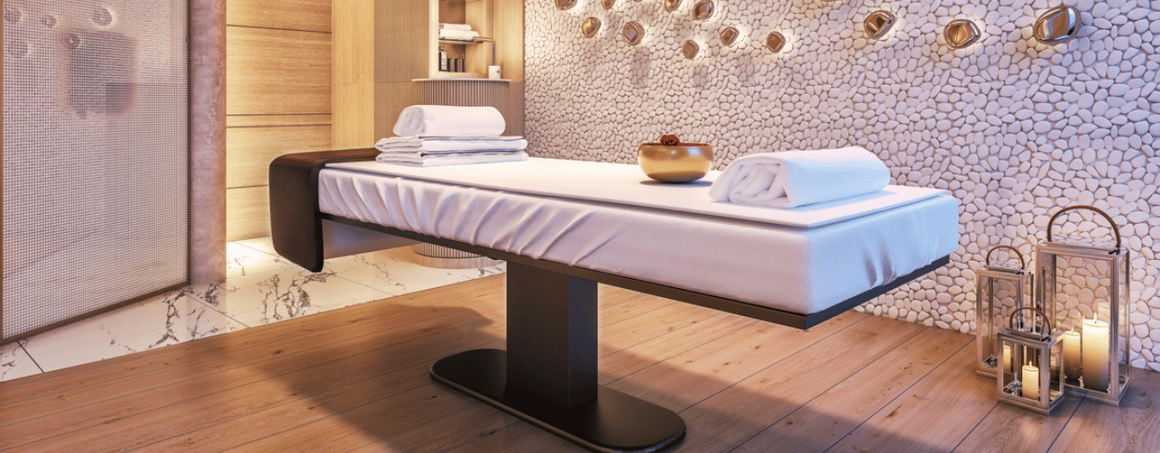 hotel wellness area featuring a contemporary steam room and sauna