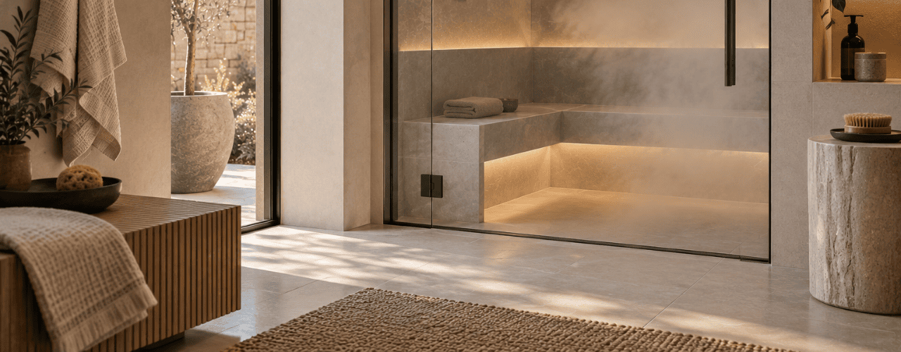 Modern home steam room for everyday wellness
