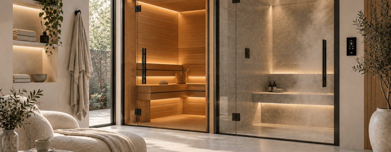 home sauna and steam room designed for everyday use